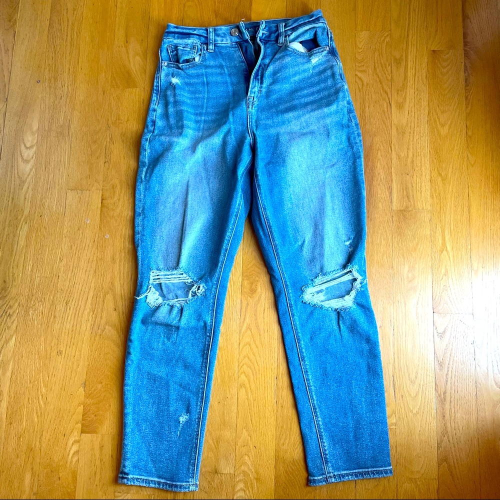 American Eagle Curvy Mom Jeans Size 4 in Cool Classic Light Wash